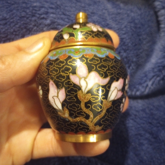 🌠 Vintage Cloisonne Jar, Small, EUC - Picture 4 of 7